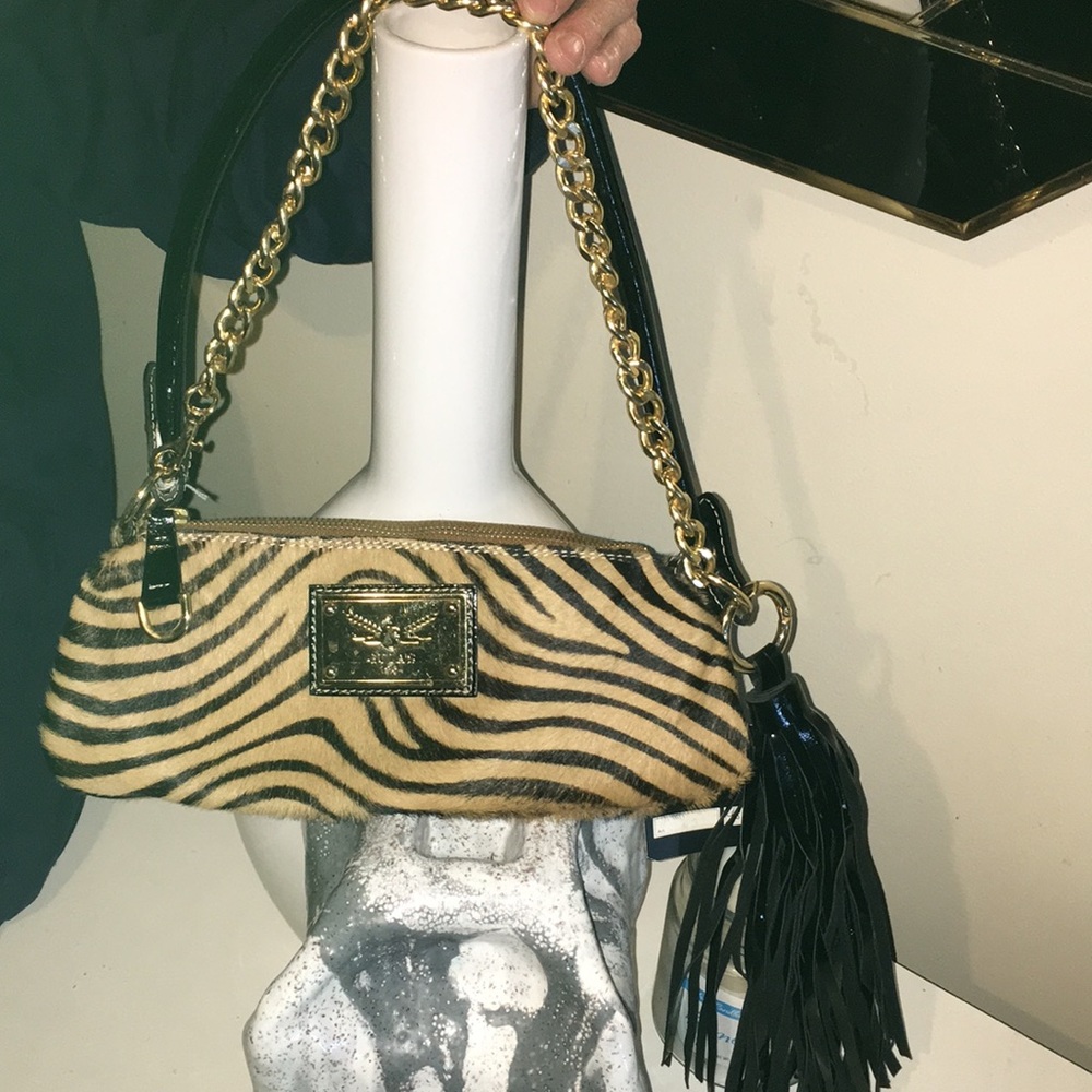 Italian Patent Leather & Pony Hair Handbag